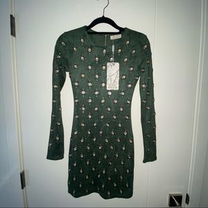 green suede dress